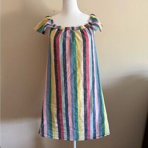 J. Crew Multicolor Striped linen Dress Sz 6